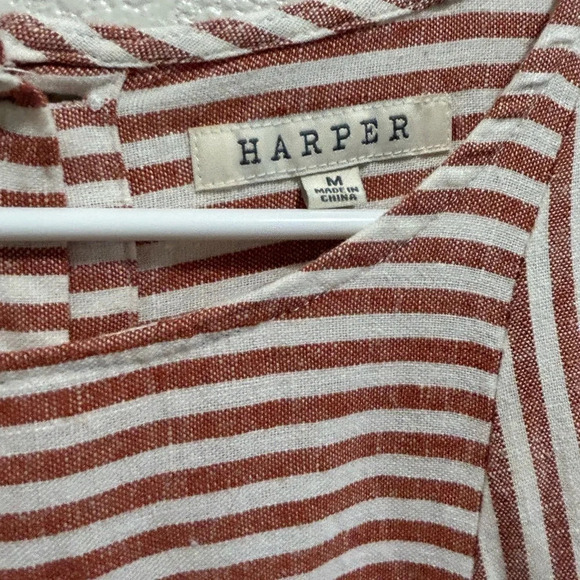 Harper Orange and White Striped Dress with Button Back - Picture 8 of 11